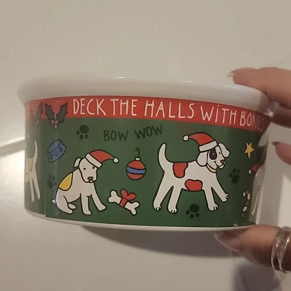 Van Beers Christmas dog bowl